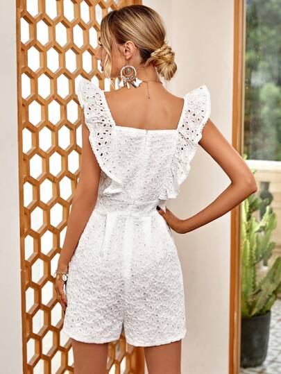Ruffle Trim Schiffy Romper