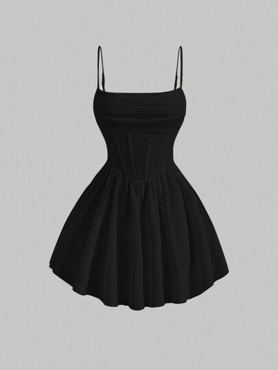 Pleated Waist Cami Dress