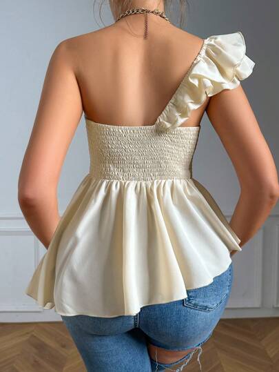 Twist Knot Ruffle Hem Top