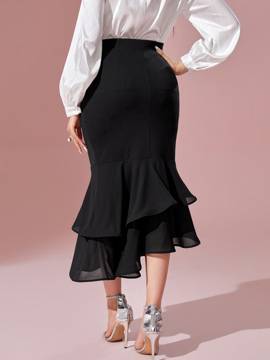 High Waist Mermaid Hem Skirt