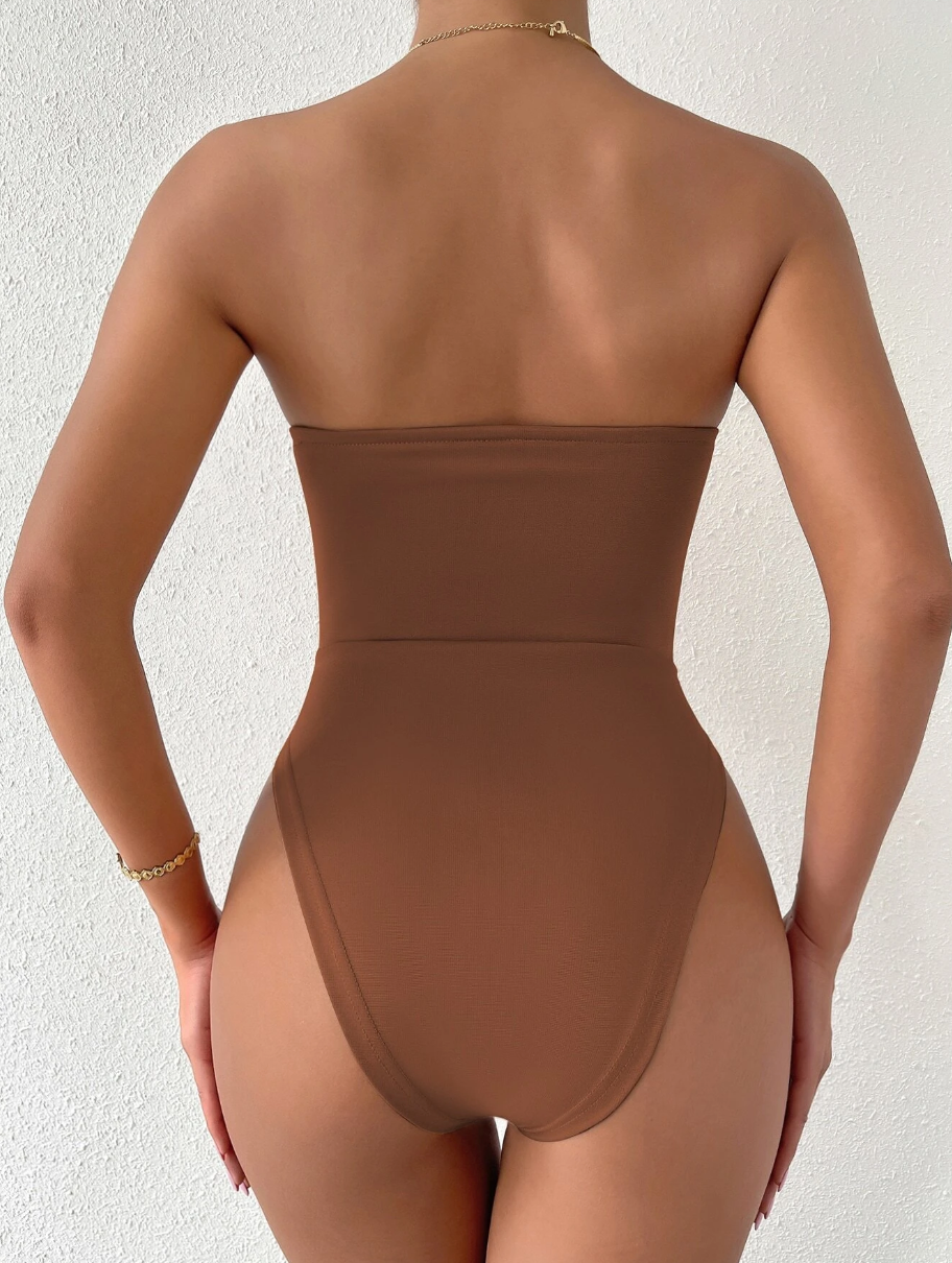Solid V Bra Bodysuit