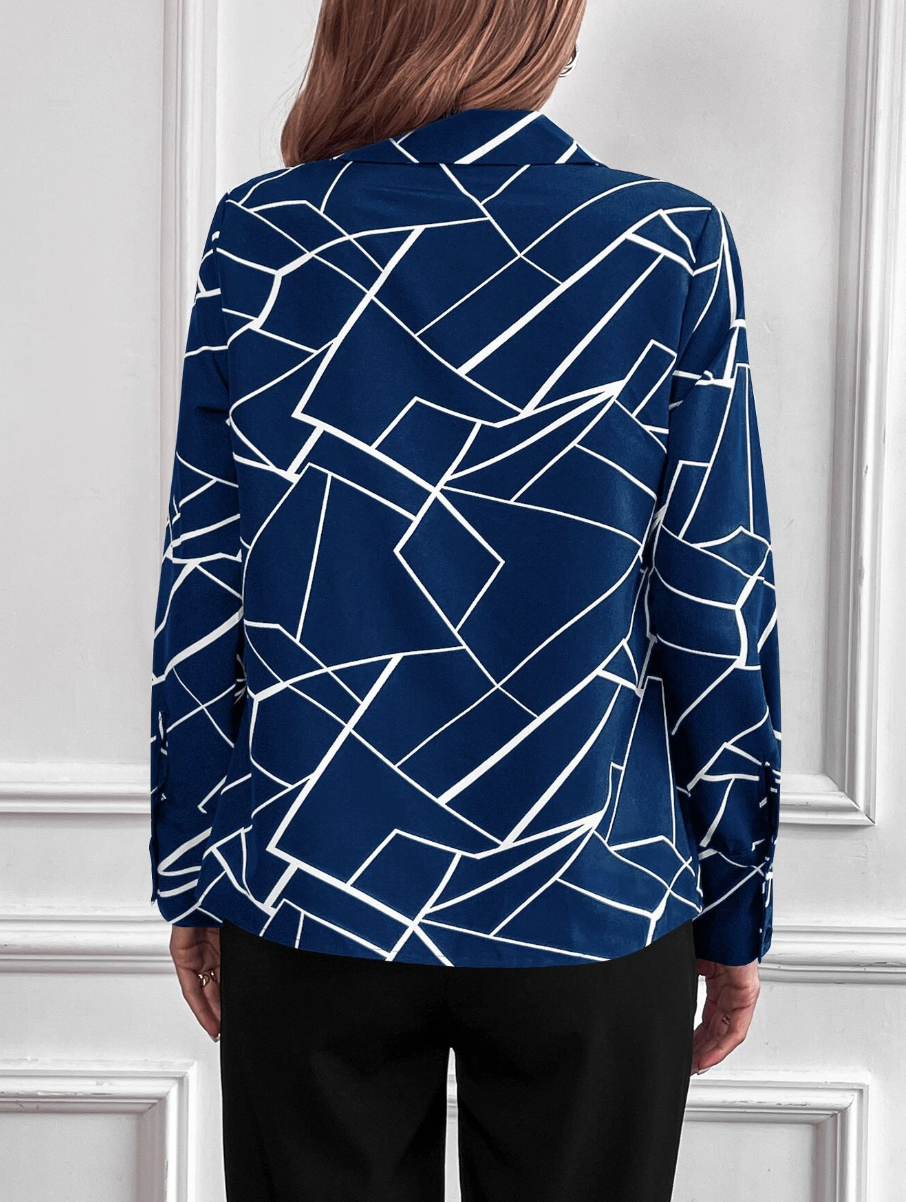Geometric Print Blouse