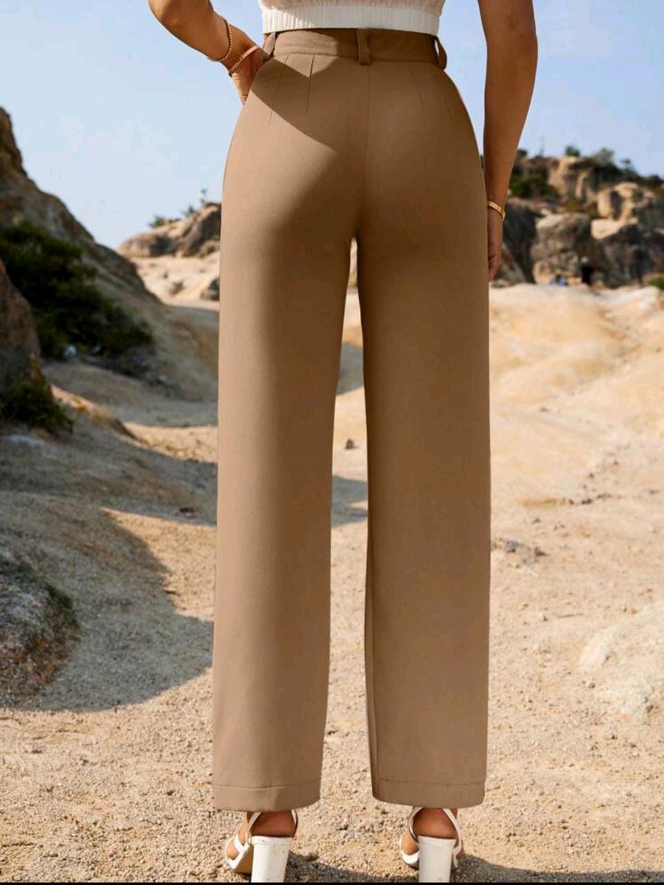 High Waist Straight Leg Pants