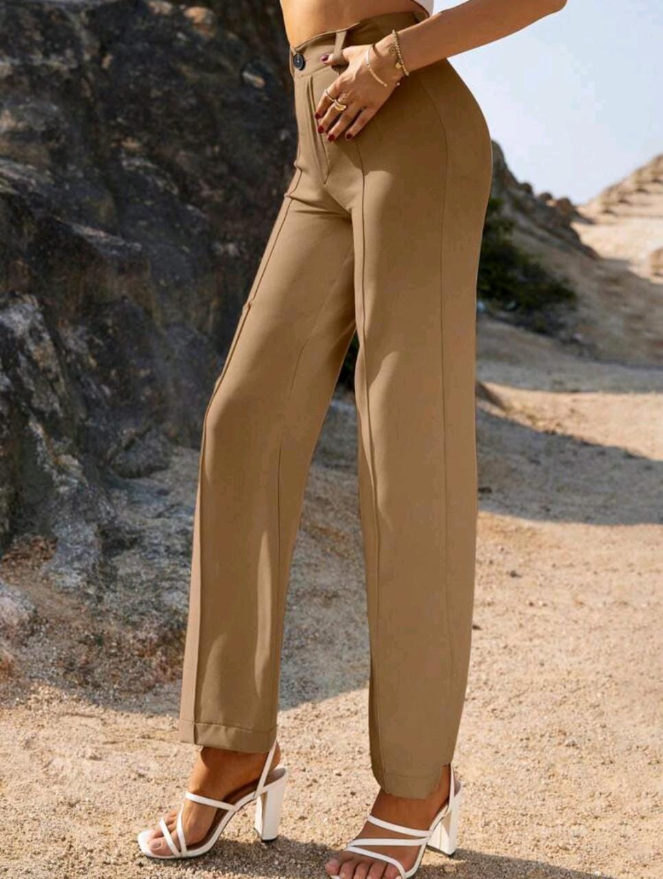 High Waist Straight Leg Pants