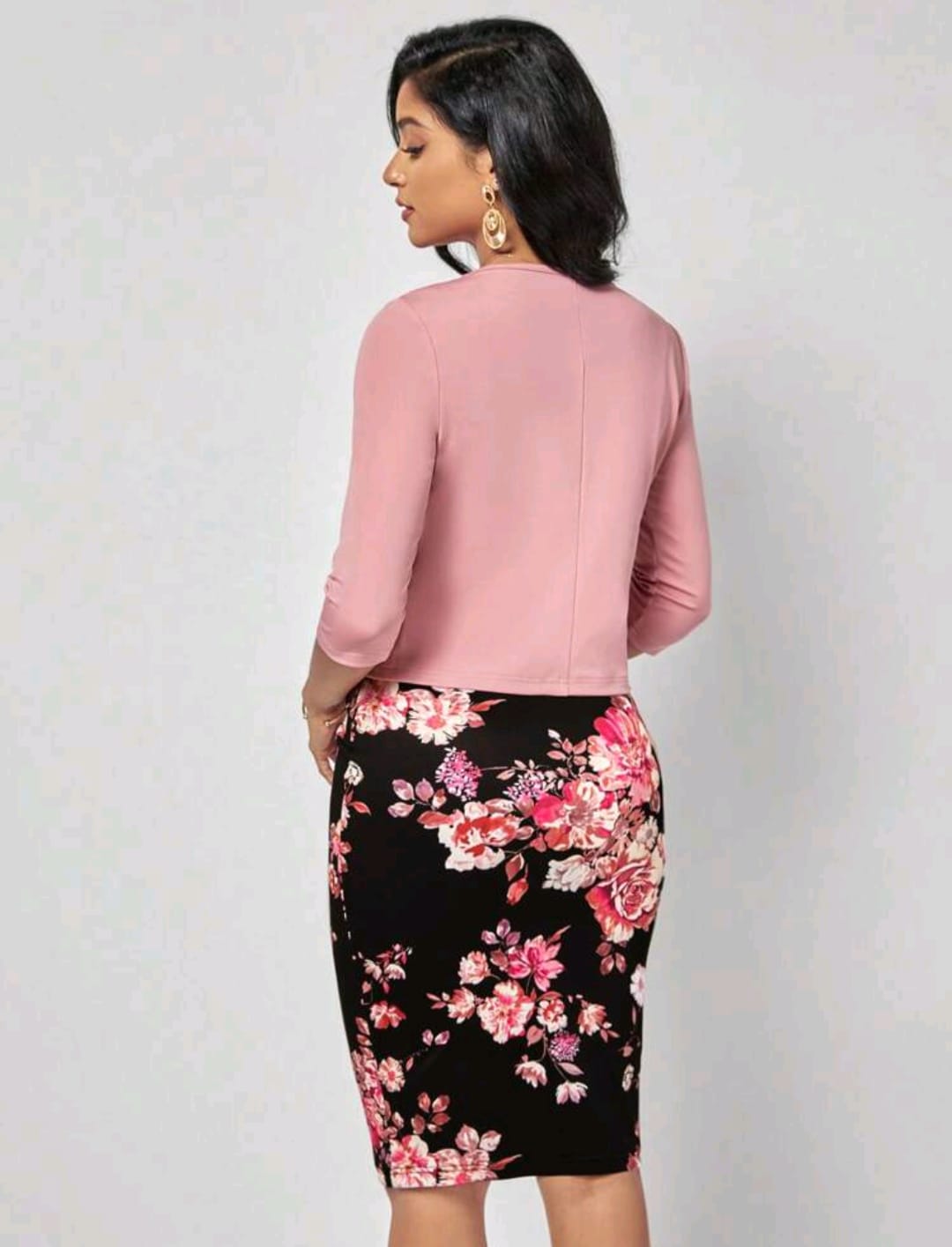 Floral Print Cami Dress & Open Front Jacket