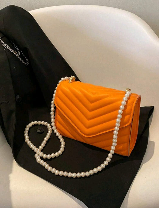 Mini Diagonal Quilted Design Square Bag