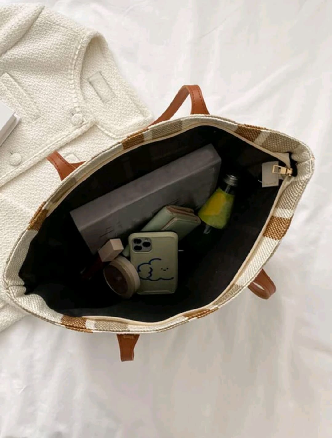 Casual Zipper Shopping Bag