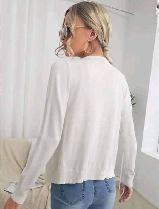 Solid Button Front Cardigan