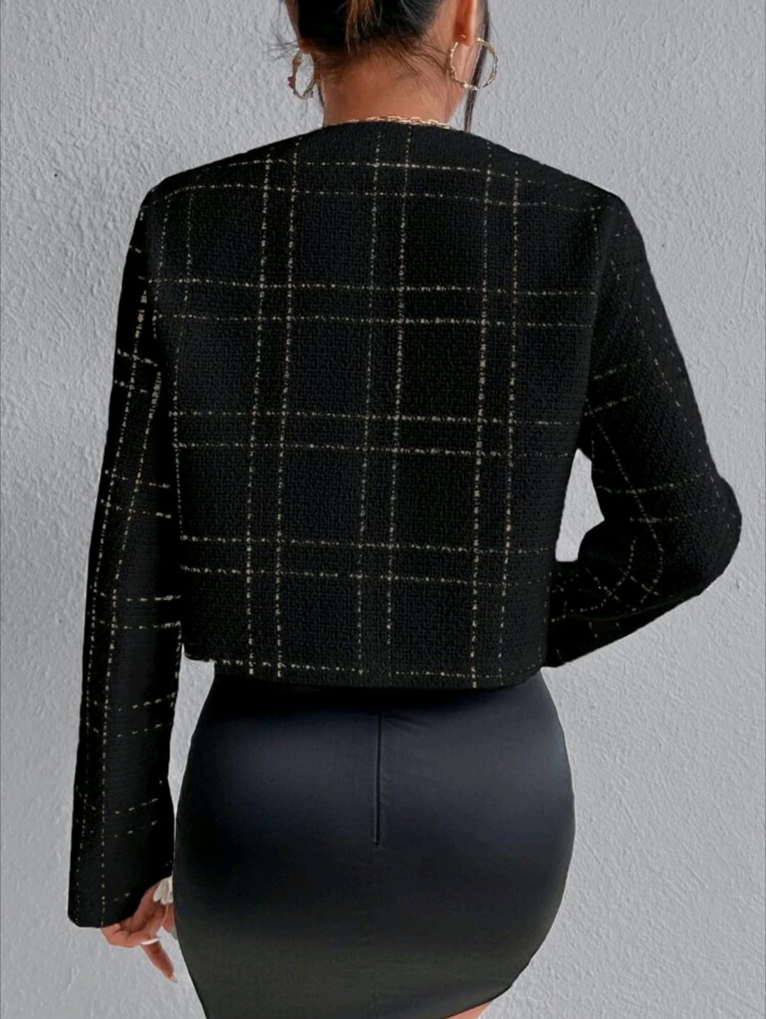 Plaid Pattern Button Front Overcoat