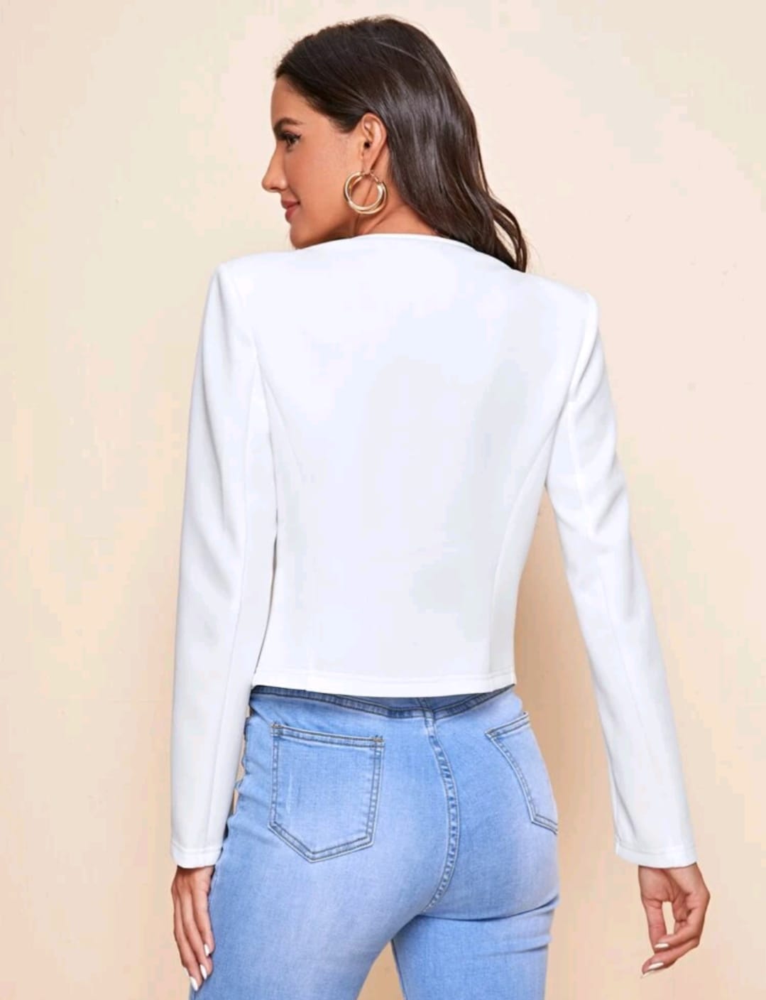 Embellished Collarless Blazer