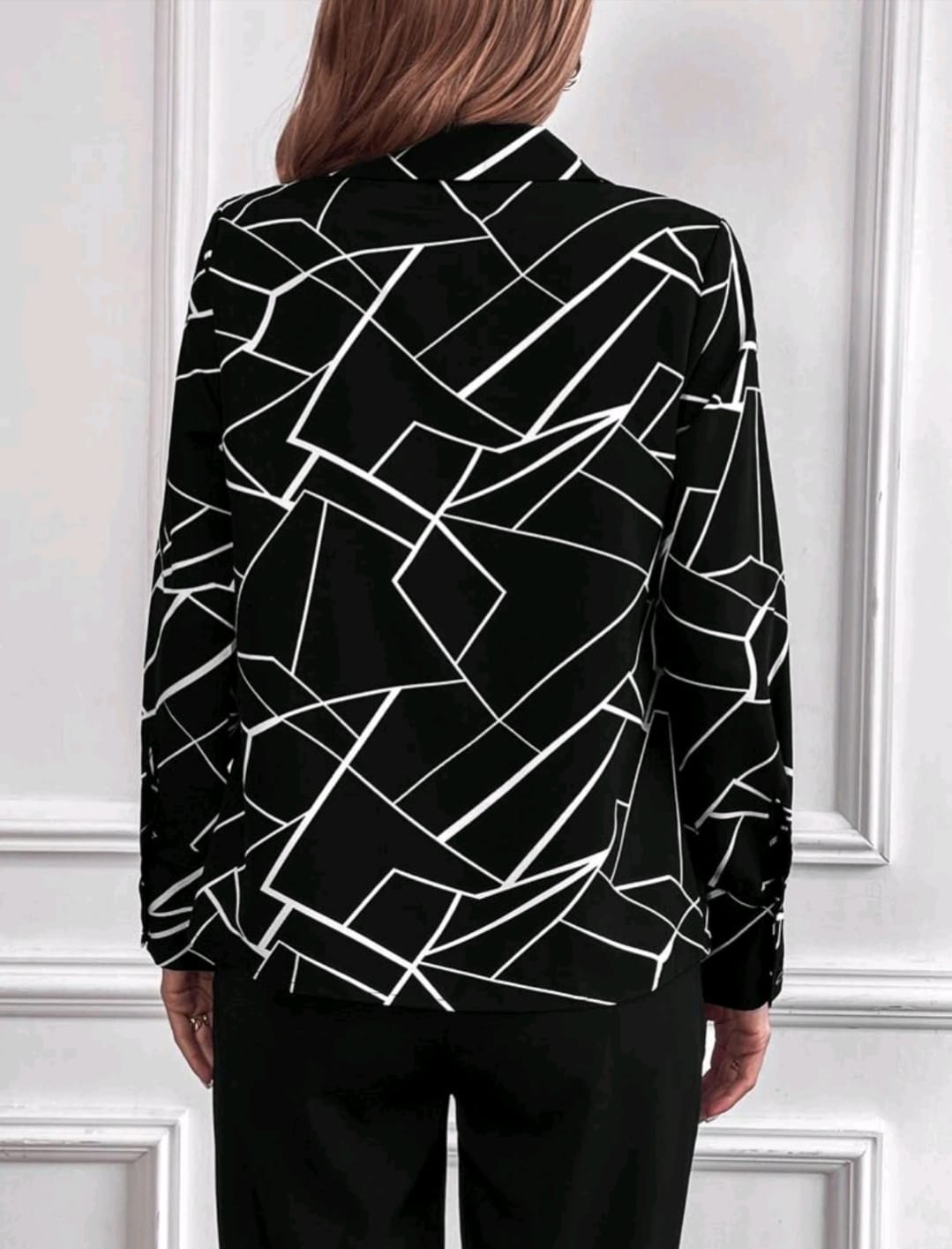 Geometric Print Blouse