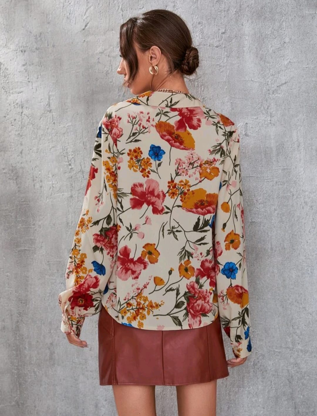 Floral Print Button Front Shirt
