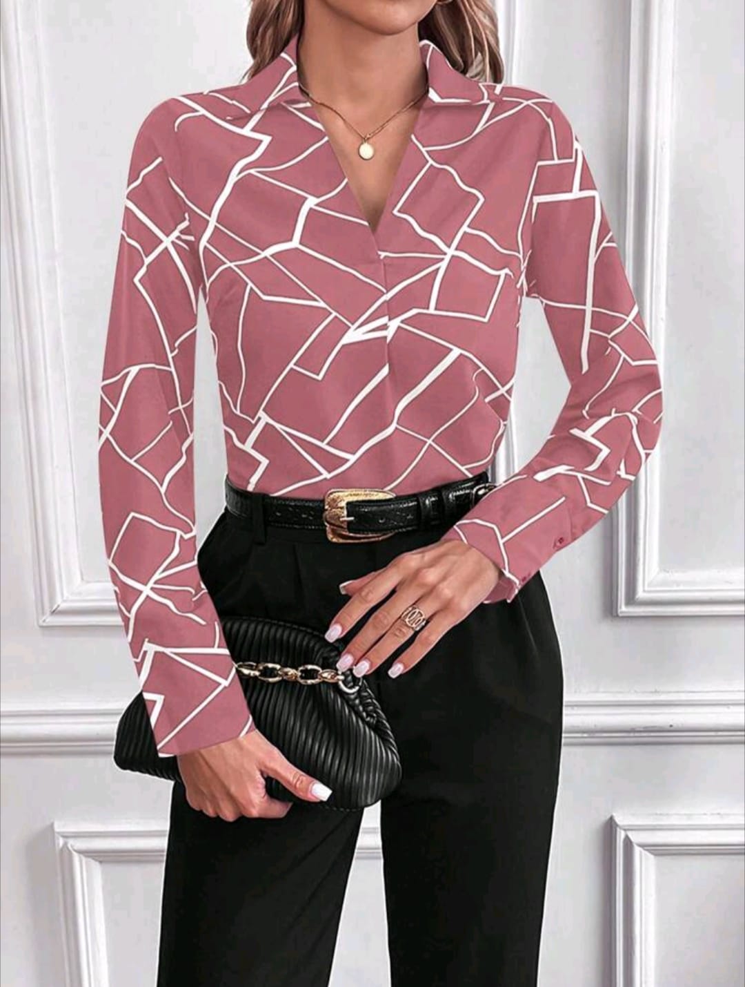 Geo Print Blouse