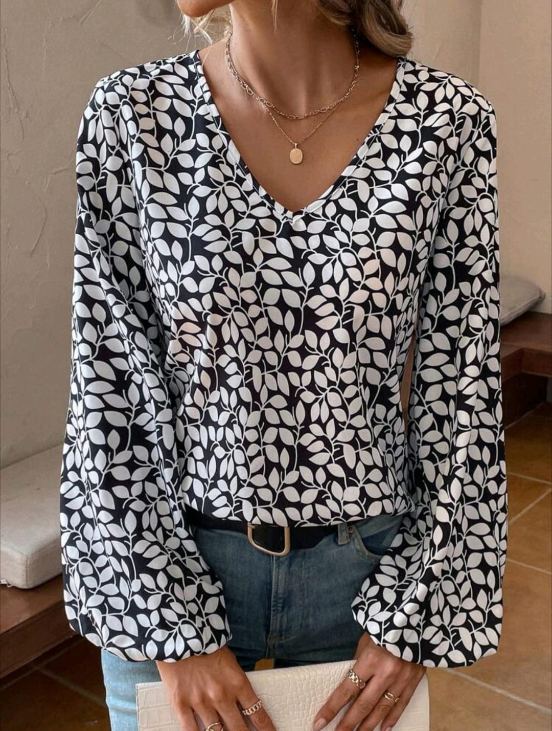 Lantern Sleeve Blouse
