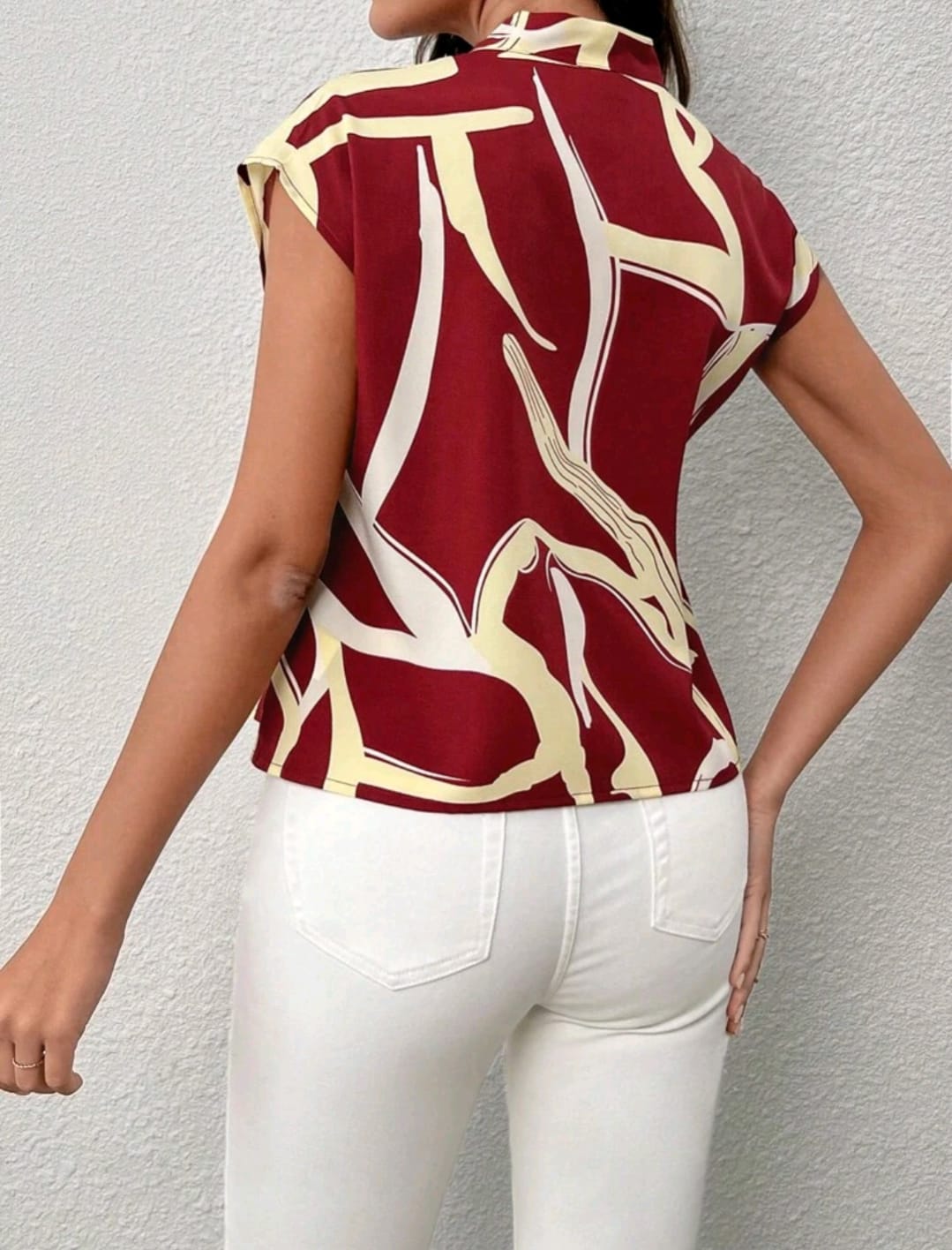 Tie Neck Batwing Sleeve Blouse