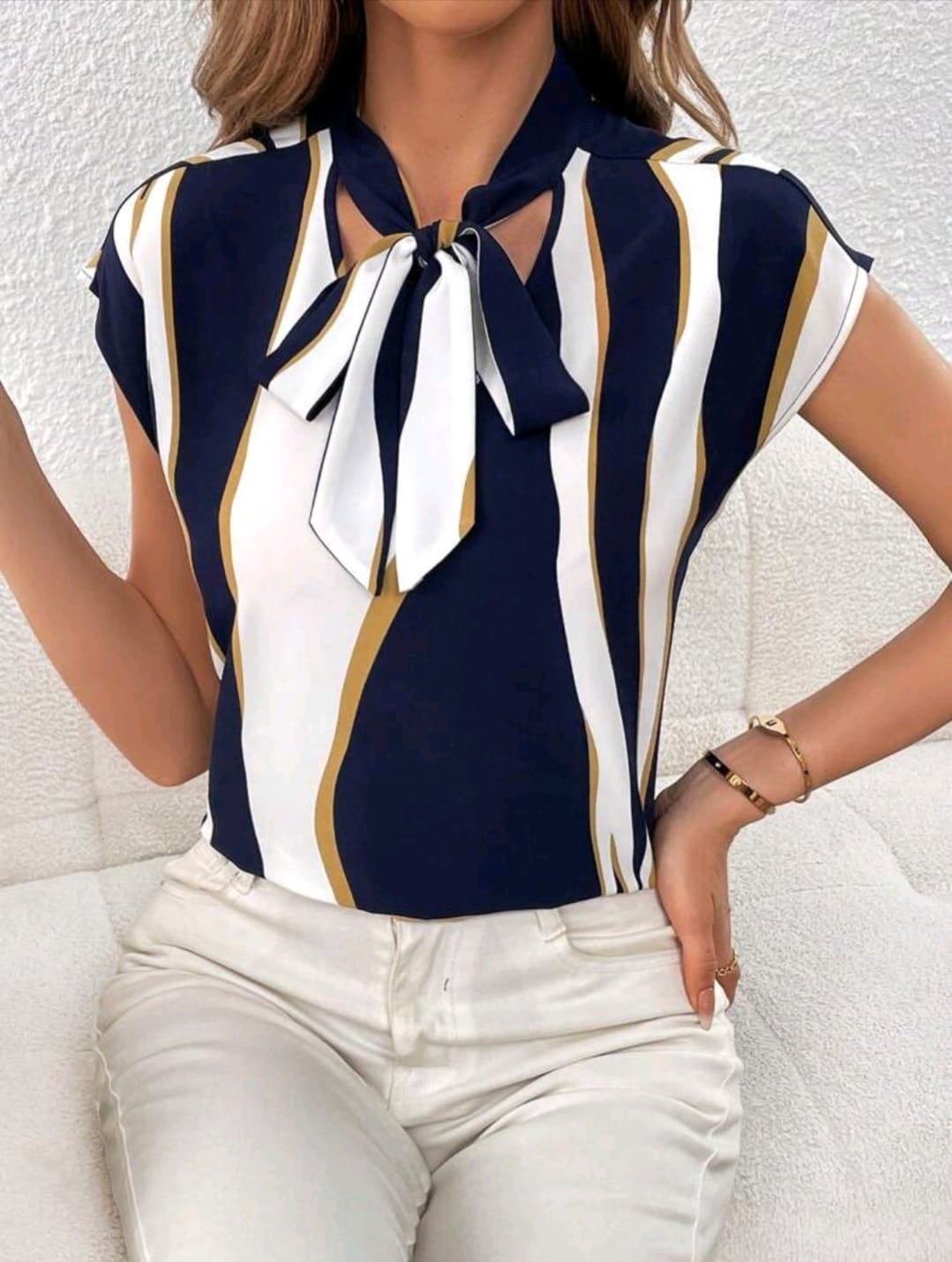 Neck Batwing Sleeve Blouse