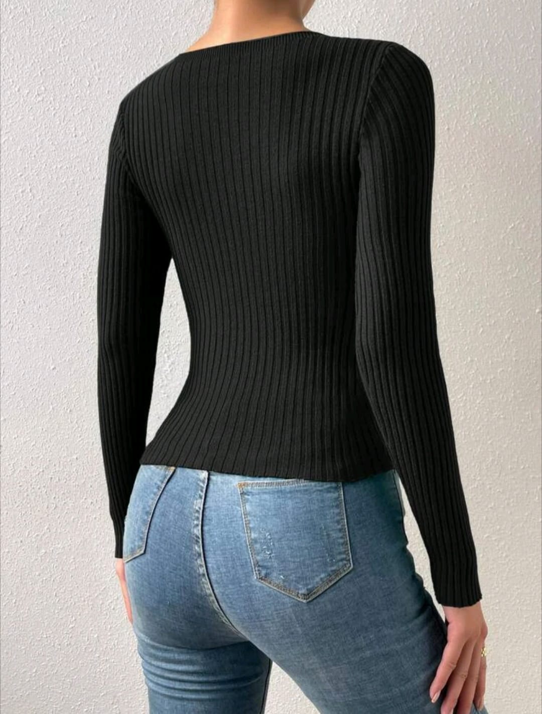 Cut Out Twist Front Sweater