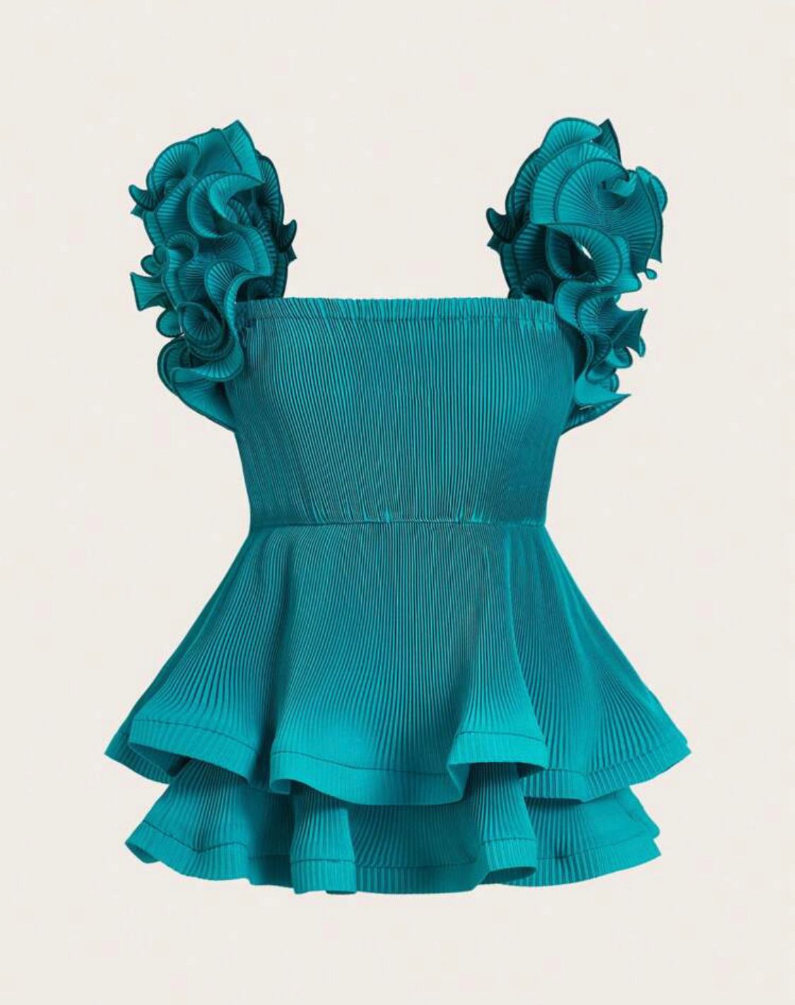Ruffle Trim Peplum Cami Top