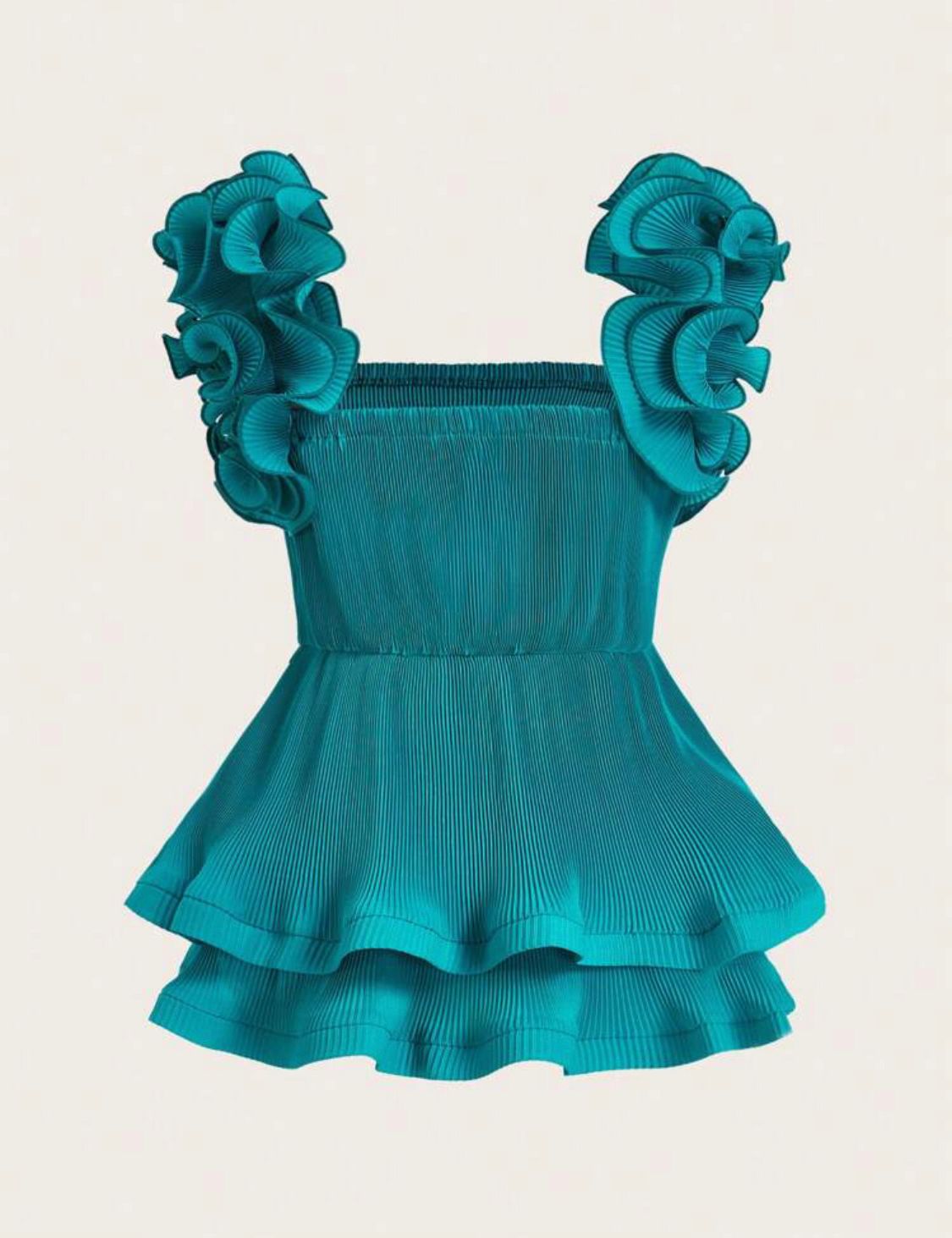 Ruffle Trim Peplum Cami Top