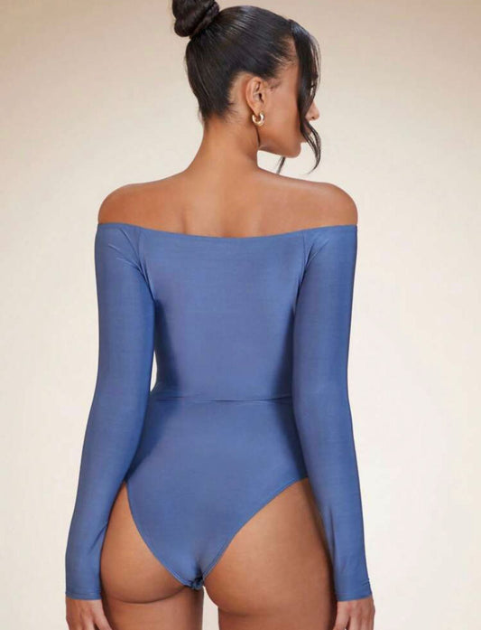 Off Shoulder Cut Out Front Bodysuit