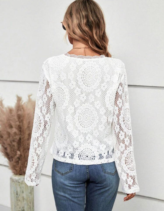 Guipure Lace Insert Blouse