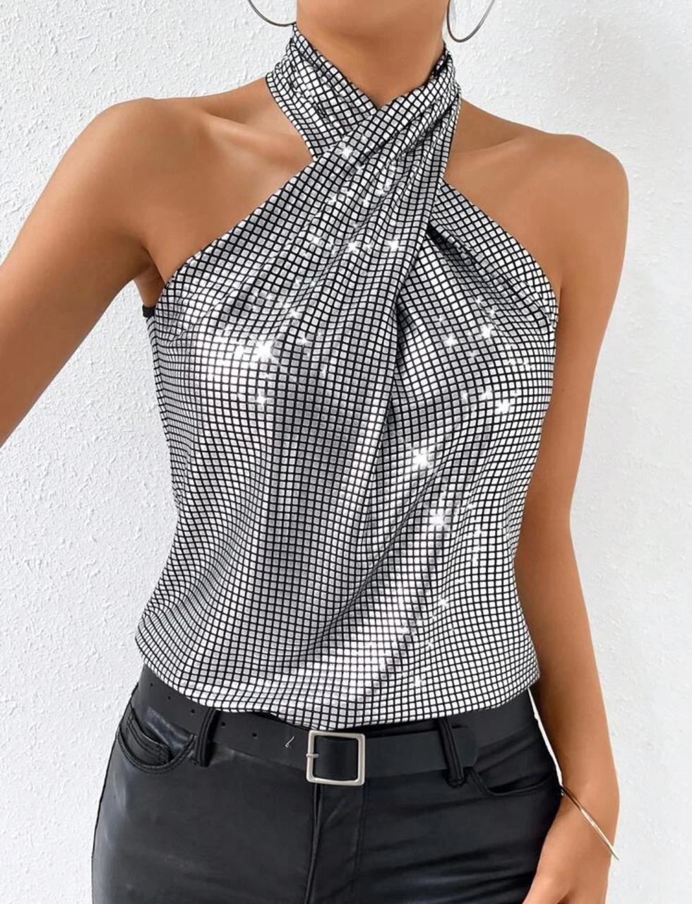 Sequin Halter Top