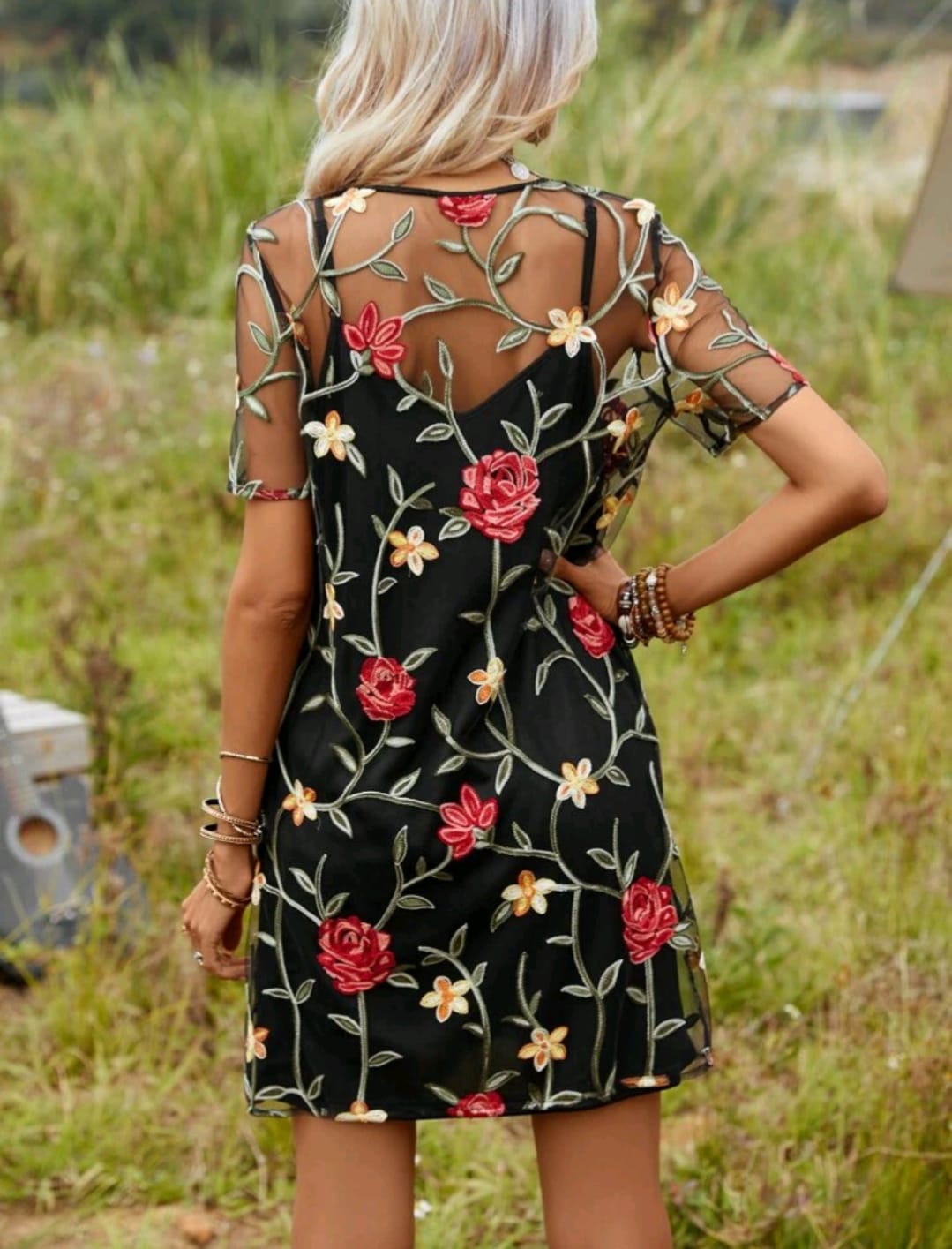 Floral Embroidery Dress