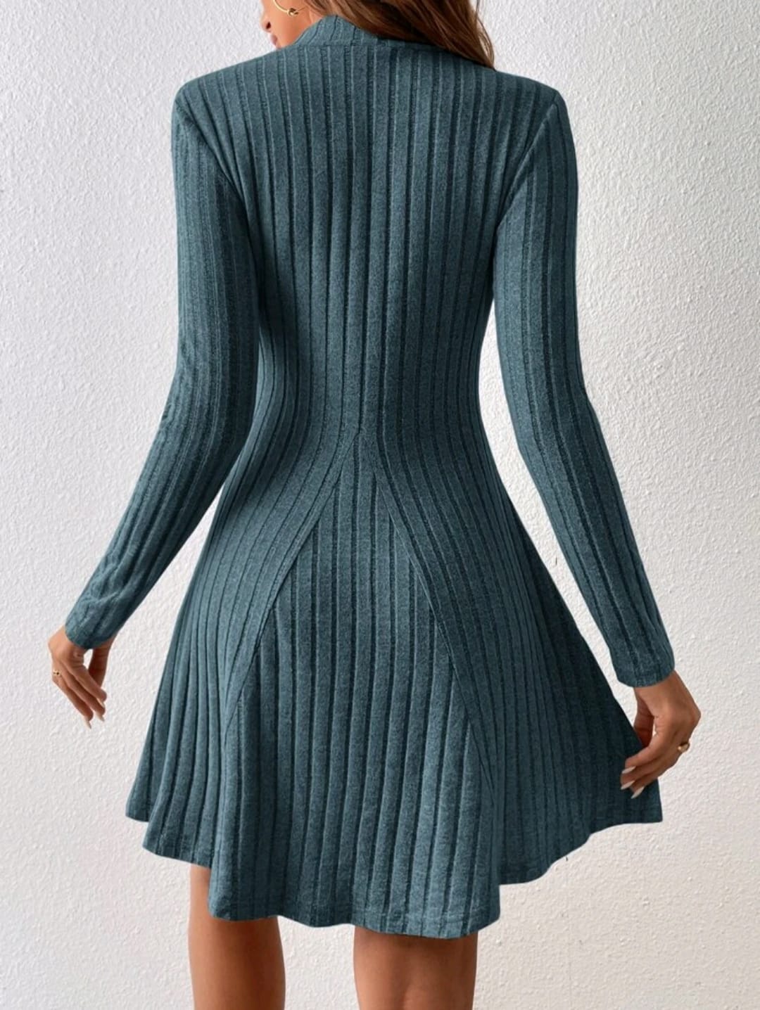 Mock Neck Rib Dress