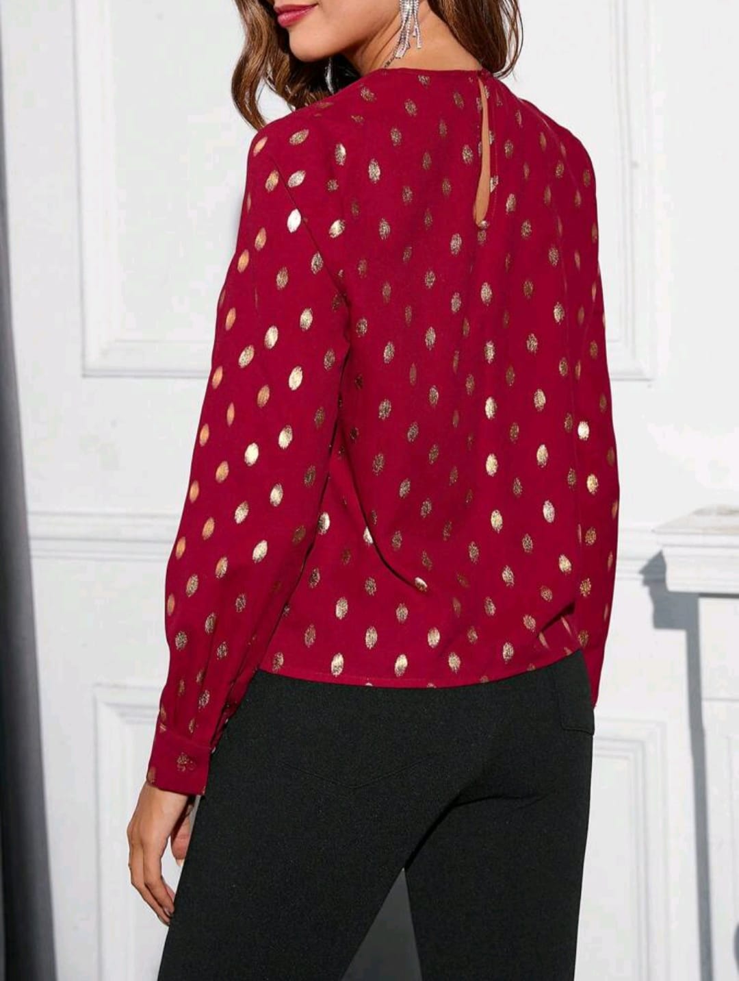 Gold Dot Print Blouse