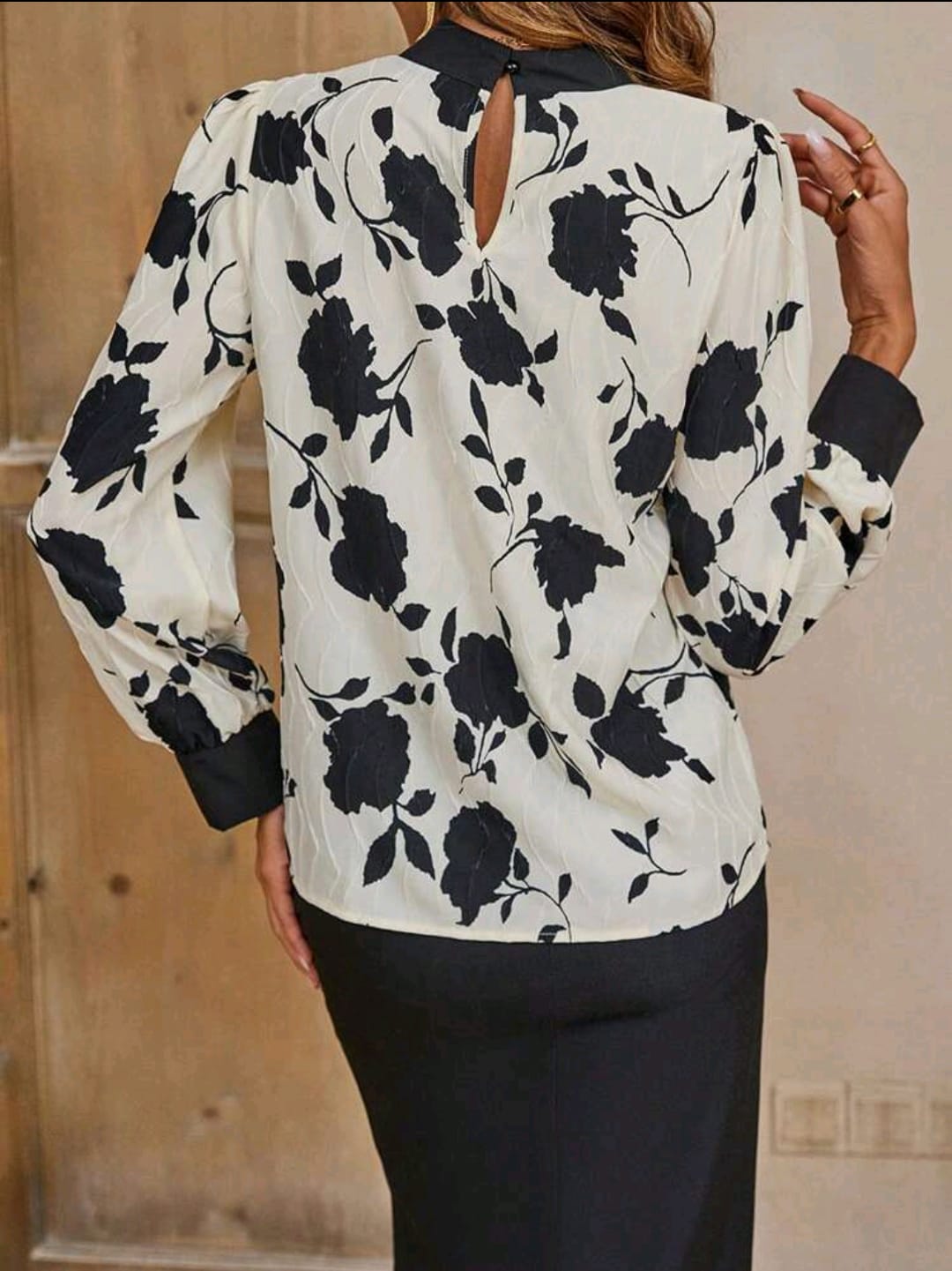 Floral Print Puff Sleeve Blouse