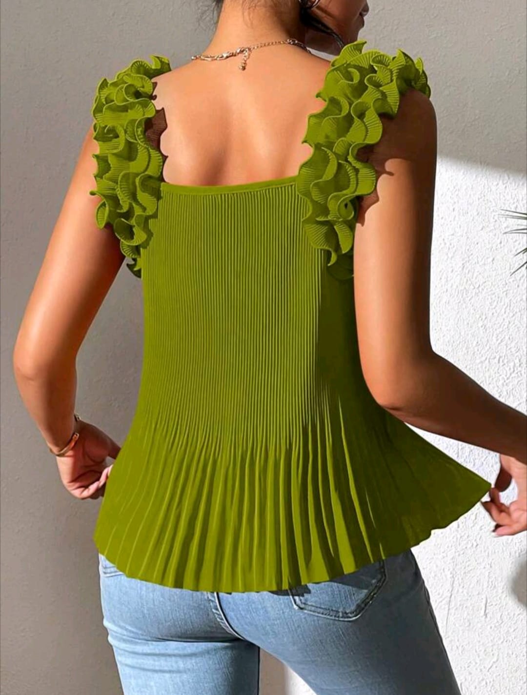 Pleated Hem Cami Top