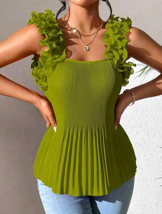 Pleated Hem Cami Top