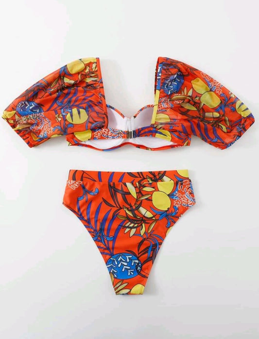 Bikini Set Push Up Bra Top & High Waist Bikini Bottom 2 Piece Swimsuit