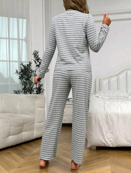 Striped Print Lounge Set