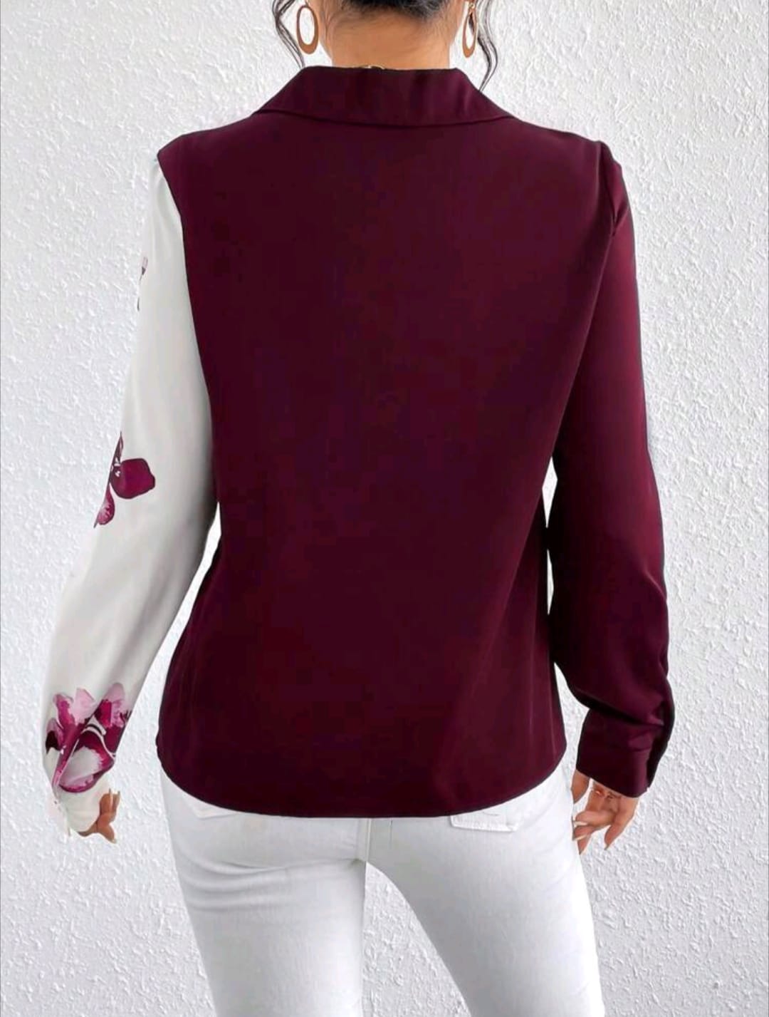 Floral Print Twist Front Blouse