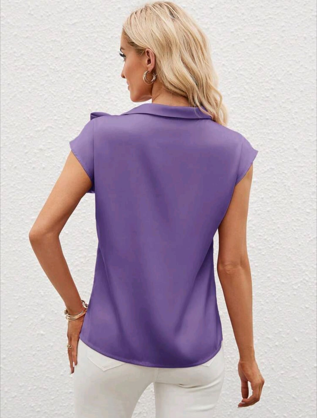 Batwing Sleeve Satin Blouse