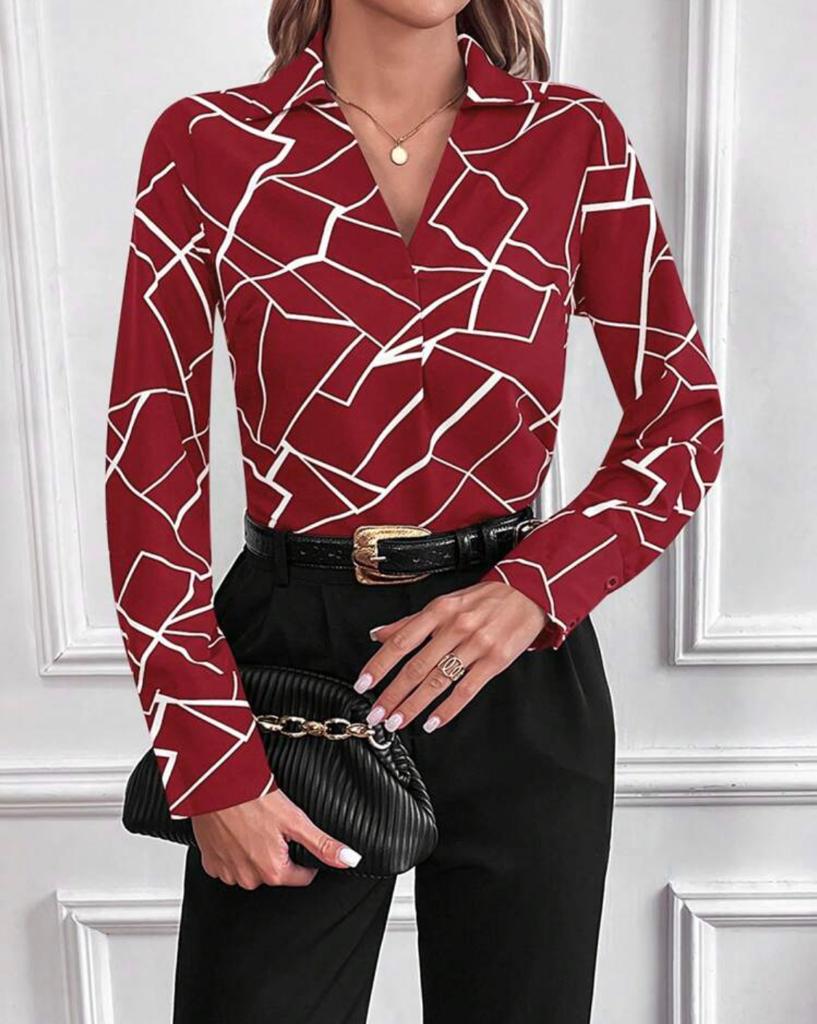 Geo Print Blouse