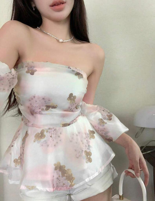 Off Shoulder Peplum Blouse