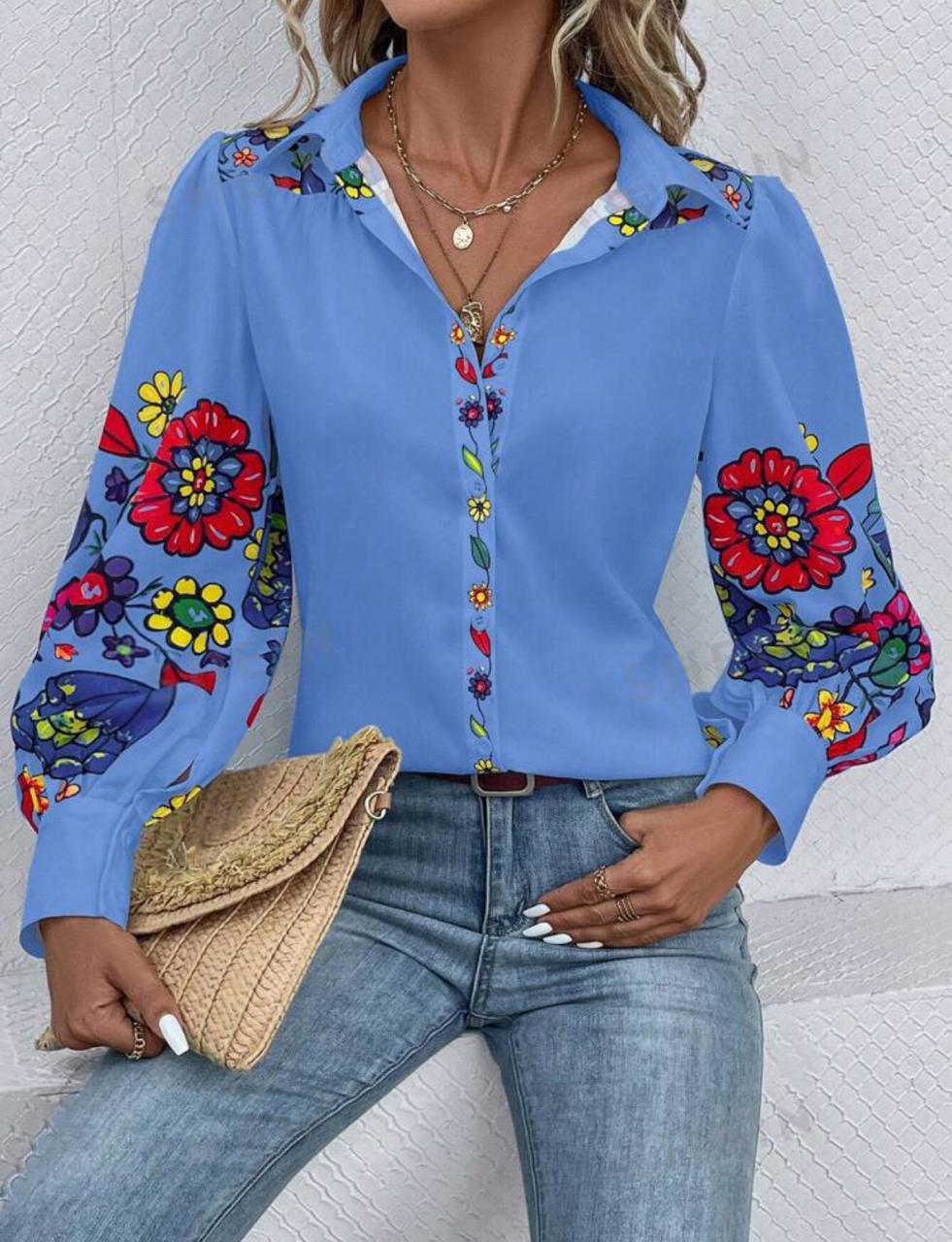 Floral Printed Long Sleeve Shirt
