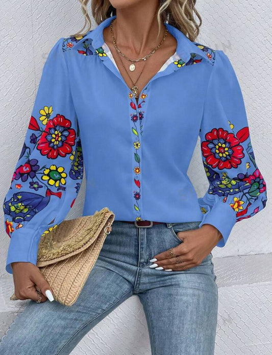 Floral Printed Long Sleeve Shirt
