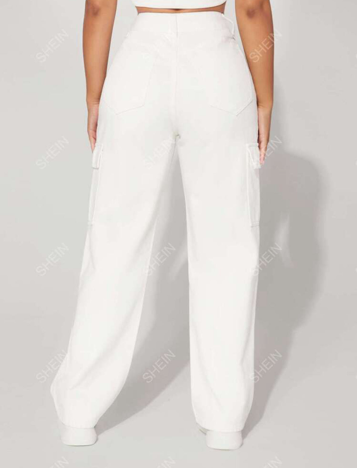 Petite High Waist Single Button Straight Leg Jeans