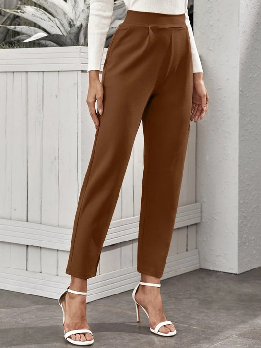 High-Rise Slant Pocket Tapered Pants
