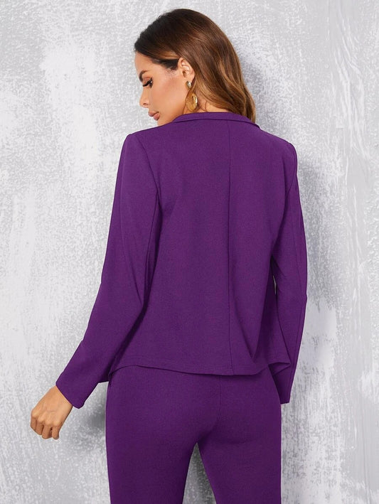 Solid Notch Neck Blazer