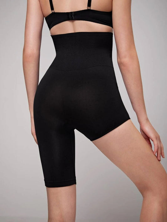 Wideband Waist Asymmetrical Hem Shapewear Shorts