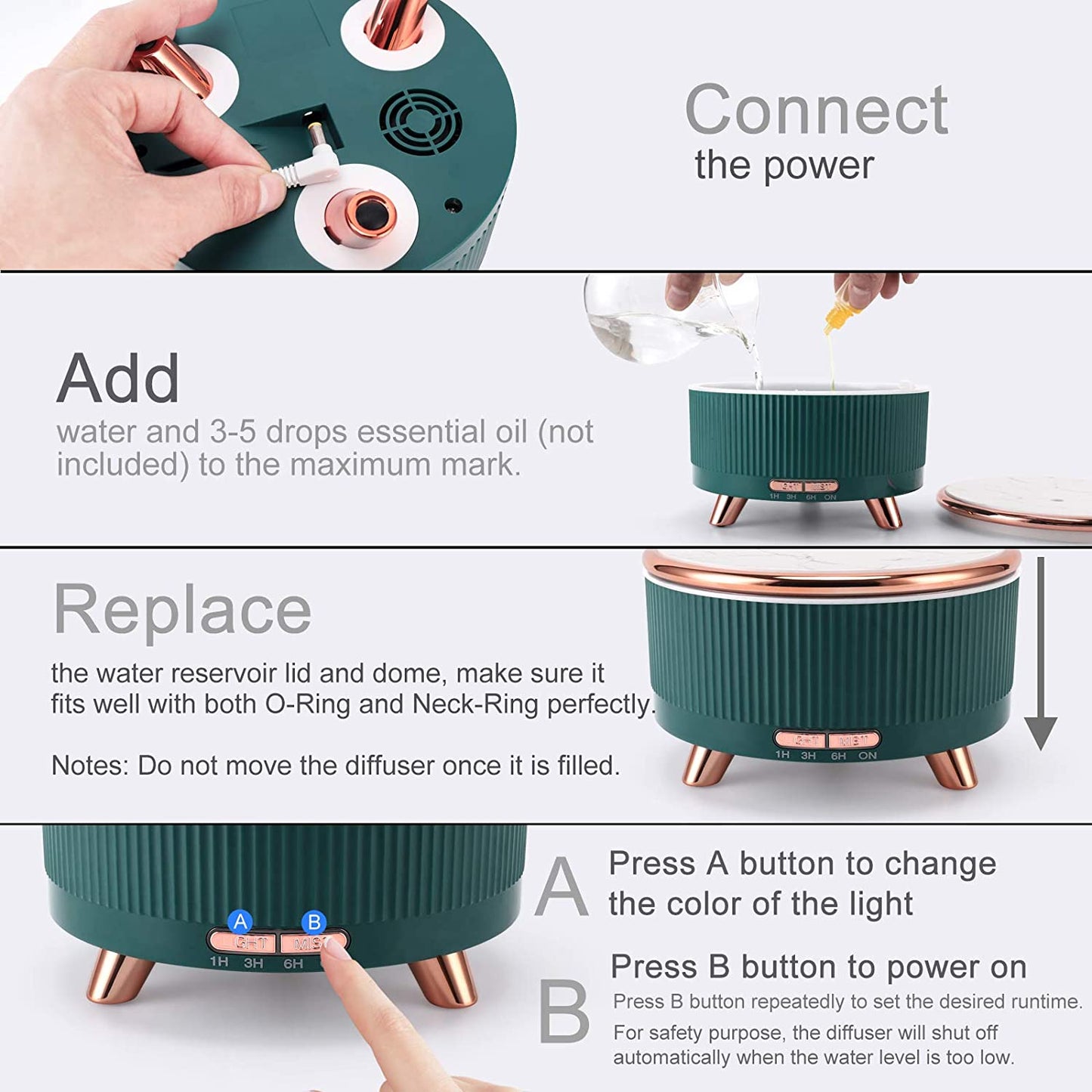 Luxury 500 ml Scent Oil Ultrasonic Aroma Diffuser