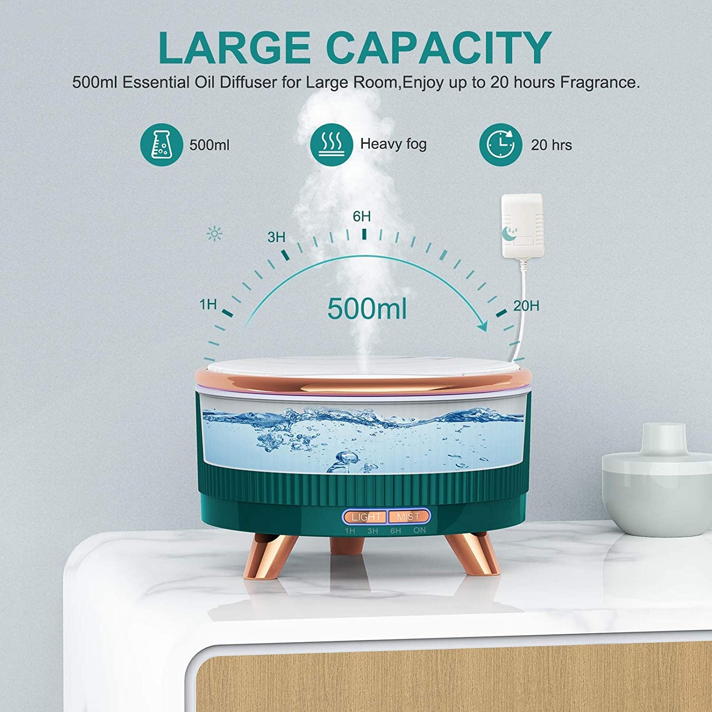 Luxury 500 ml Scent Oil Ultrasonic Aroma Diffuser