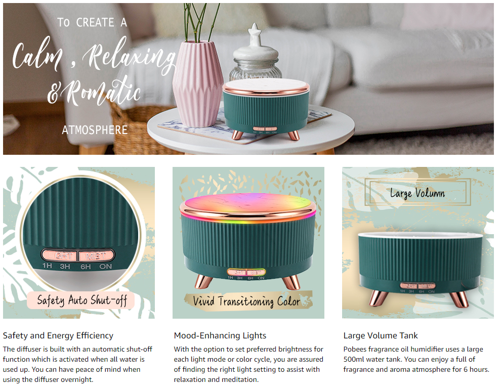 Luxury 500 ml Scent Oil Ultrasonic Aroma Diffuser