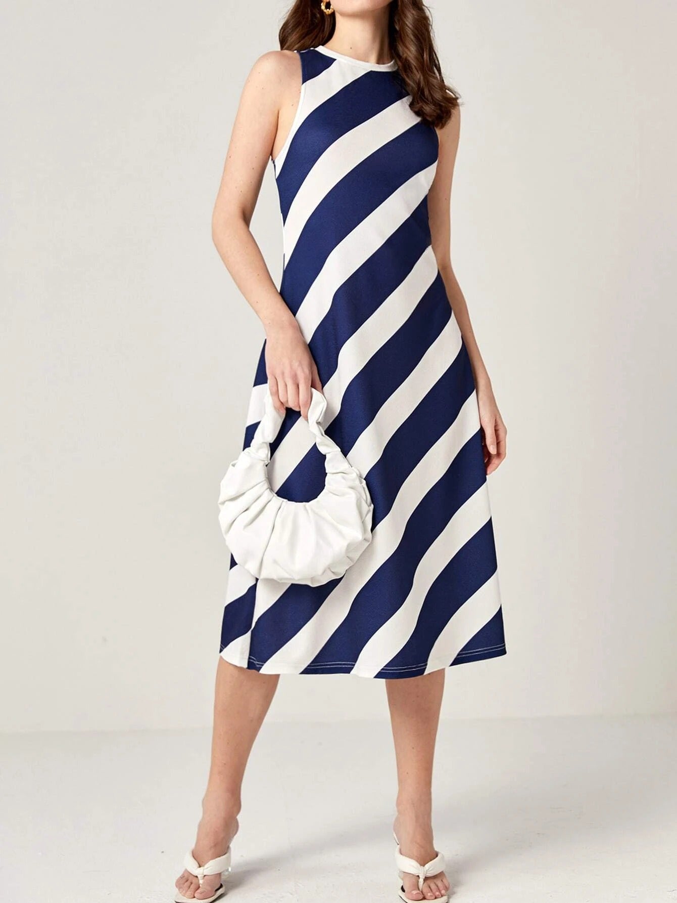 Two Tone Striped Tank Dress