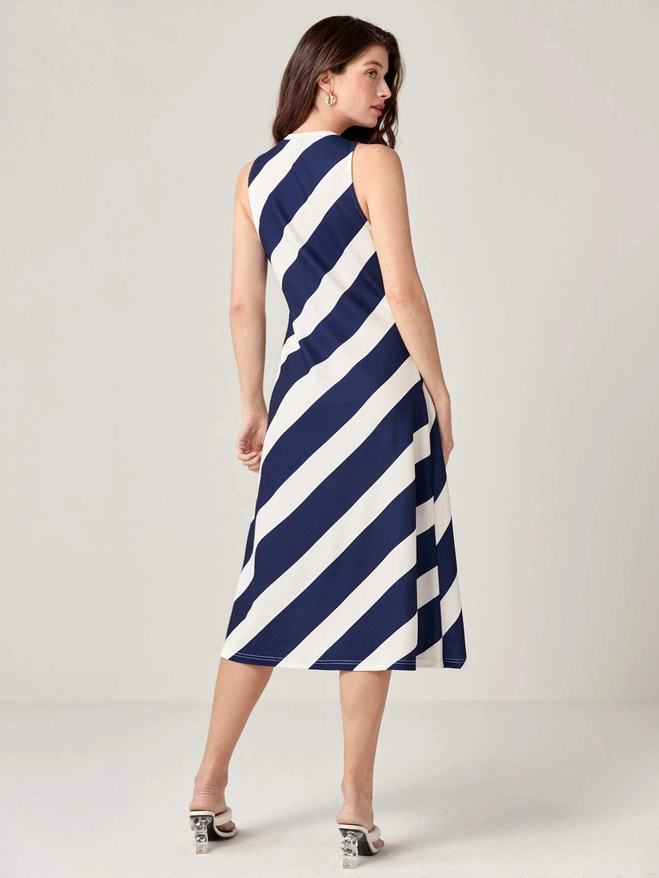 Two Tone Striped Tank Dress