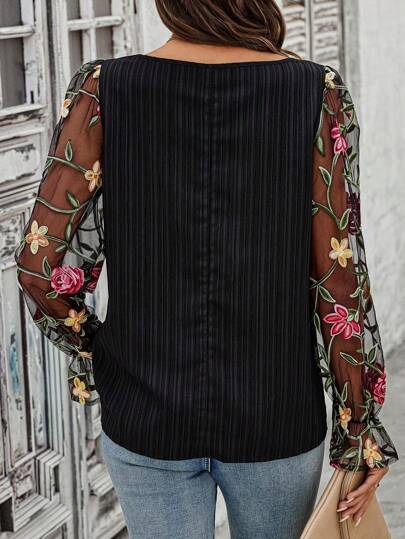 Embroidered Print Shirt